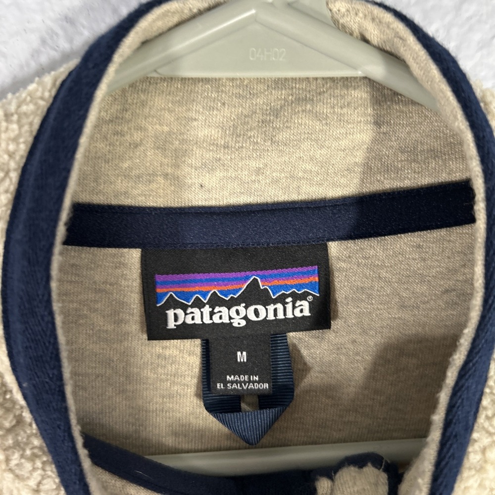 Patagonia Shearling Button Pullover Mens M Natural Fleece Sweater 26140 2022 - Picture 4 of 11